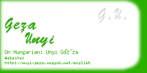 geza unyi business card